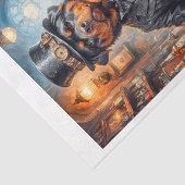Een steampunk Rottweiler gitaar spelen in de pub - Tissuepapier (Detail)