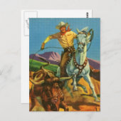 Een steer draaien briefkaart (Voorkant / Achterkant)