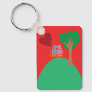 Een stel dat uitgaat sleutelhanger