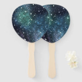 Een ster gevulde nacht handwaaier (Voorkant en achterkant)