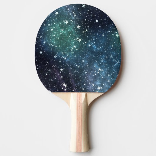 Een ster gevulde nacht tafeltennisbatje (Voorkant)