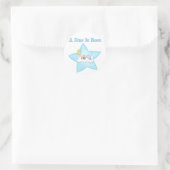 Een ster is geboren baby jongen ronde sticker (Tas)