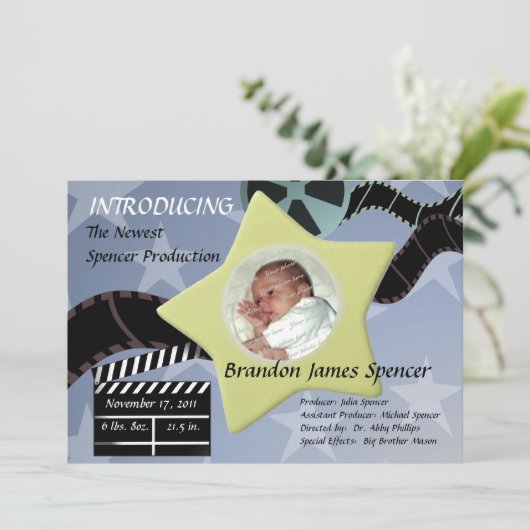 Een ster is geboren / Blauw Aankondiging (Staand voorkant)