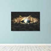 Een ster omgeven door een protoplanetaire schijf canvas afdruk (Insitu (Houten vloer))