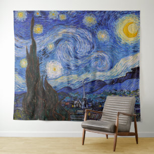 Een sterrennacht: Saint Remy door Vincent Van Gogh Wandkleed