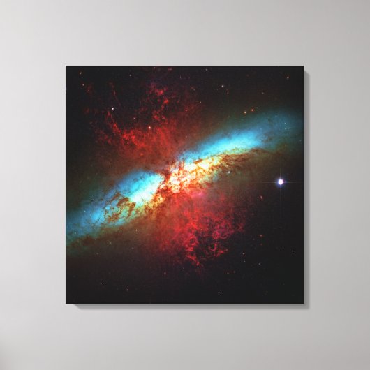 Een sterrenstelsel - Messier 82 (Cigar Galaxy) Canvas Afdruk (Voorkant)