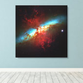 Een sterrenstelsel - Messier 82 (Cigar Galaxy) Canvas Afdruk (Insitu (Houten vloer))