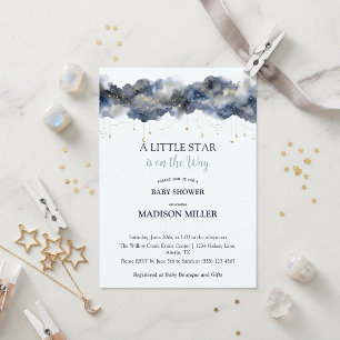 Een Sterretje Hemelse Marine Wolk Baby Shower Kaart