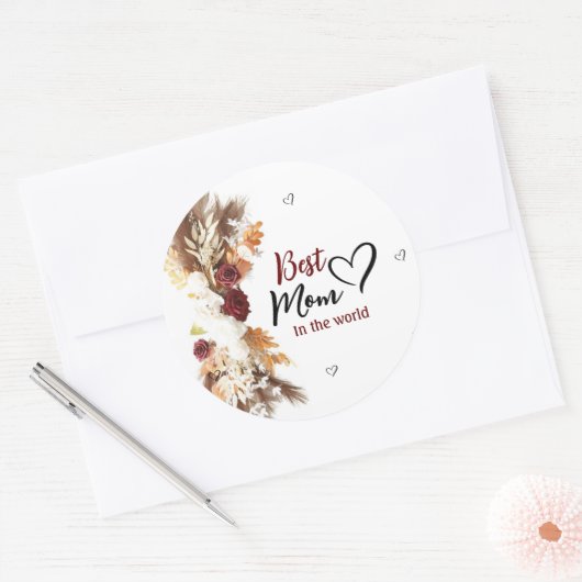 Een stevige beste moeder in de wereld rond sticker (Envelop)