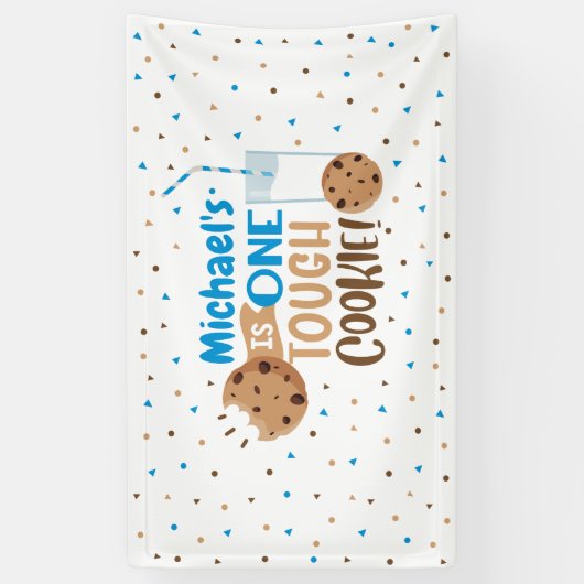 Eén stevige koekjeskoekje eerste verjaardag van Ba Spandoek (Verticaal)