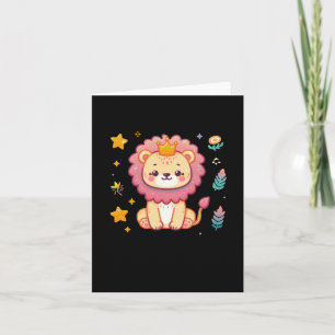 Een sticker van een knuffel leeuw kaart