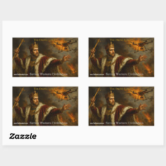 Een sticker van The Drone Lord vechtend