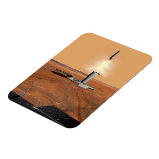 Een stijgend voertuig verlaat Mars. 2 Magneet (Linkerzijde)