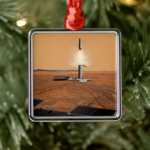 Een stijgend voertuig verlaat Mars. 2 Metalen Ornament