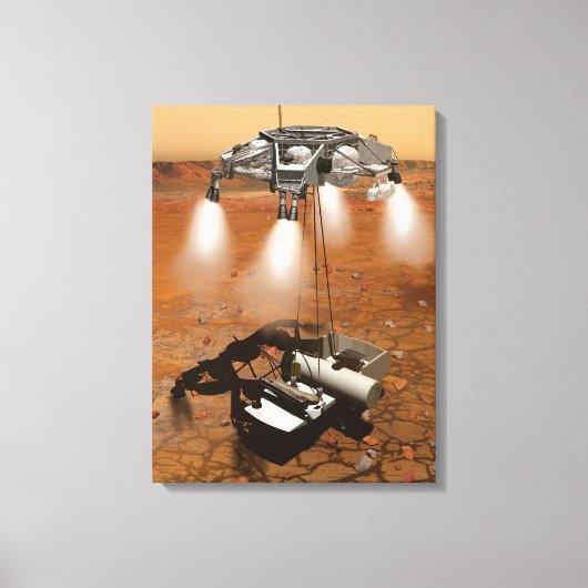 Een stijgend voertuig verlaat Mars. Canvas Afdruk (Voorkant)