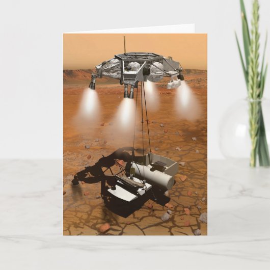 Een stijgend voertuig verlaat Mars. Kaart (Voorkant)