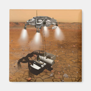 Een stijgend voertuig verlaat Mars. Magneet