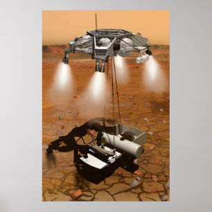 Een stijgend voertuig verlaat Mars. Poster