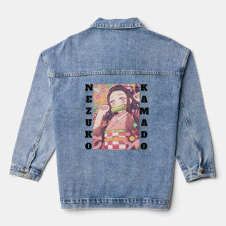 Een stijlvolle, moderne denim met Nezuko Jacket