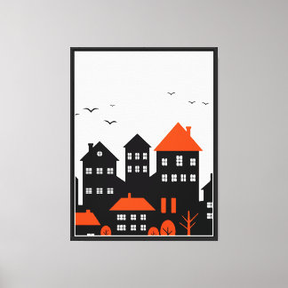 Een stijlvolle stedelijke scène canvas afdruk