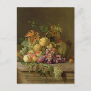 Een stille levensduur van meloenen, druiven en per briefkaart