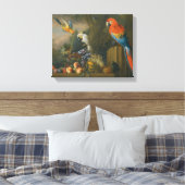 Een stilstaand leven met fruit, papegaaien en een canvas afdruk (Insitu (Slaapkamer))