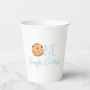 Een stoere Cookie blauw Verjaardagsfeestje Papieren Bekers