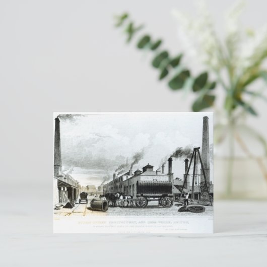 Een stoomengine-fabricage en ijzerwerken briefkaart (Staand voorkant)