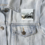 Een stoomengine-fabricage en ijzerwerken vierkante button 5,1 cm (In situ)