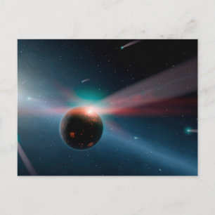 Een Storm van kometen in het Eta Corvi-systeem. Briefkaart