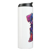 Een straal van vreugde de Fluorescent Shining Dog Thermosbeker (Gedraaid links)