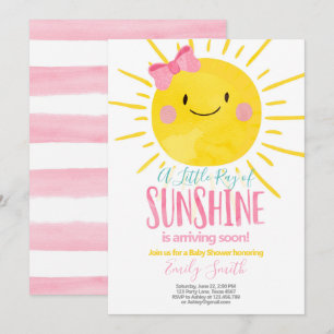 Een straal van zonneschijn klein meisje roze Baby  Kaart