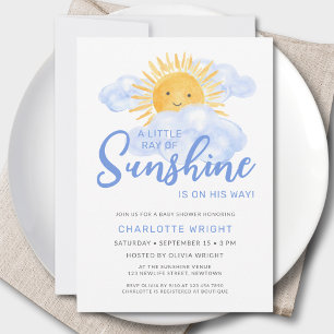 Een Straaltje Zonneschijn Jongens Baby Shower Kaart
