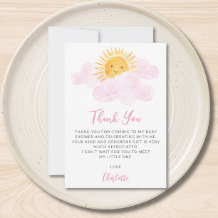Een Straaltje Zonneschijn Meisjes Baby Shower Bedankkaart