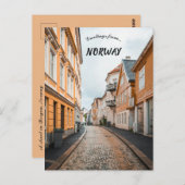 Een straat in Bergen, Noorwegen Briefkaart (Voorkant / Achterkant)