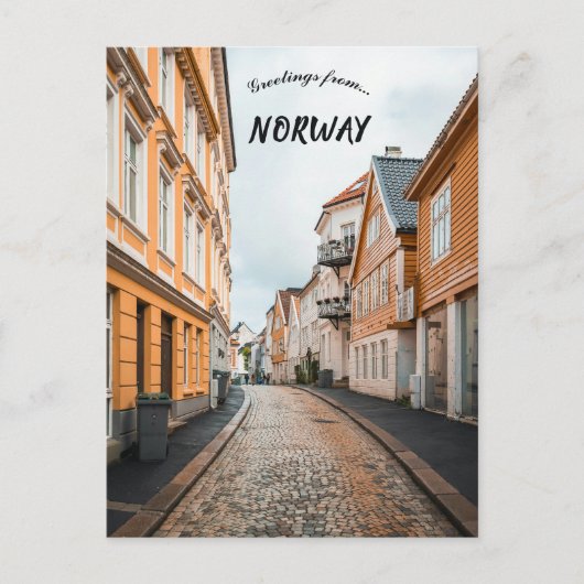 Een straat in Bergen, Noorwegen Briefkaart (Voorkant)