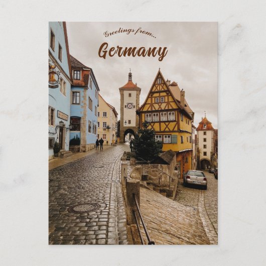 Een straat in Rothenburg Duitsland Briefkaart (Voorkant)