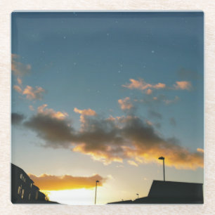 Een straat vol sterren glazen onderzetter