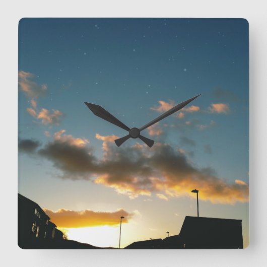 Een straat vol sterren vierkante klok (Voorkant)