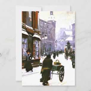 Een straatbeeld in de winter, Kopenhagen Kaart
