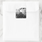 Een straatongeval vierkante sticker (Tas)