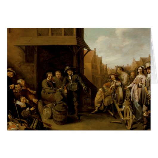 Een straatscène met Knife Grinder van Jacob Duck (Voorkant Horizontaal)