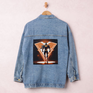 Een strakke vector logo super hero denim jas jacket
