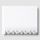 Een strakke witte achtergrond met kleine stippen v gastenboek (Voorkant)