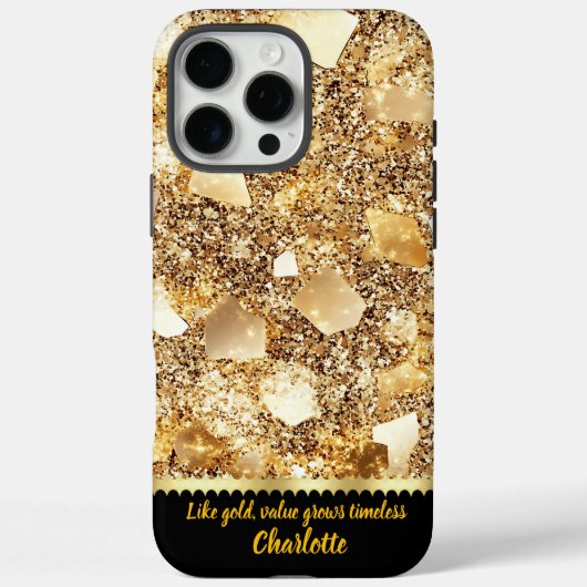 Een stralende weergave van glinsterende gouden sch Case-Mate iPhone case (Achterkant)