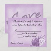 Een strand bruiloft RSVP kaart (Paarse) (Voorkant / Achterkant)