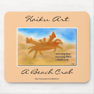 Een strand krab Haiku Art Mousepad Muismat