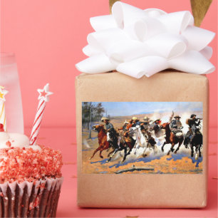 Een streepje voor de Timber, Frederick Remington, Rechthoekige Sticker