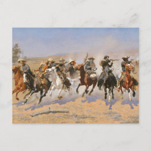 Een streepje voor hout van Frederick Remington Briefkaart