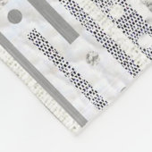 Een strepes Stippen zilver-wit startpunt of Dorm-d Fleece Deken (Hoek)